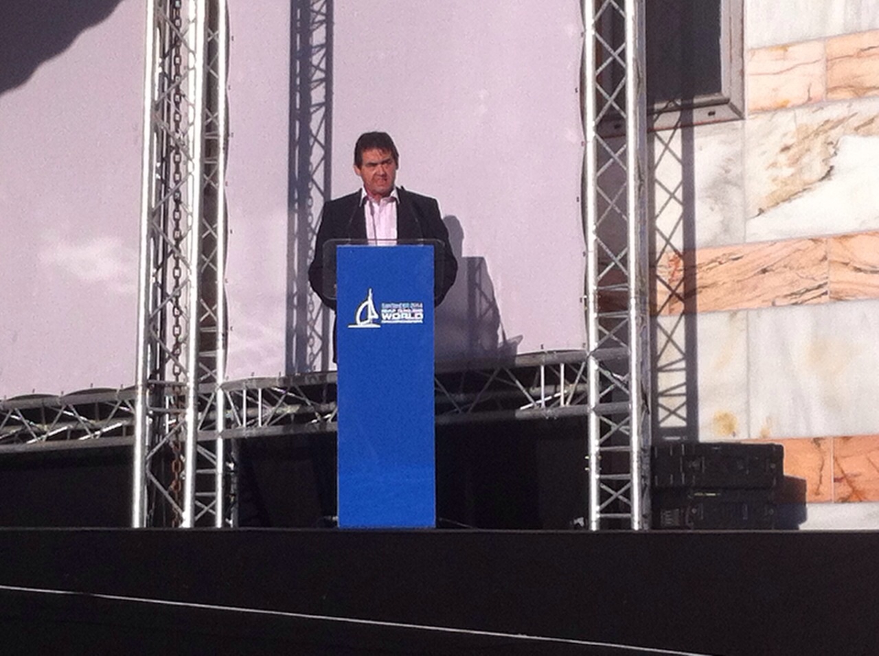 El presidente de la RFEV, José Ángel Rodríguez, durante su discurso en el acto de clausura